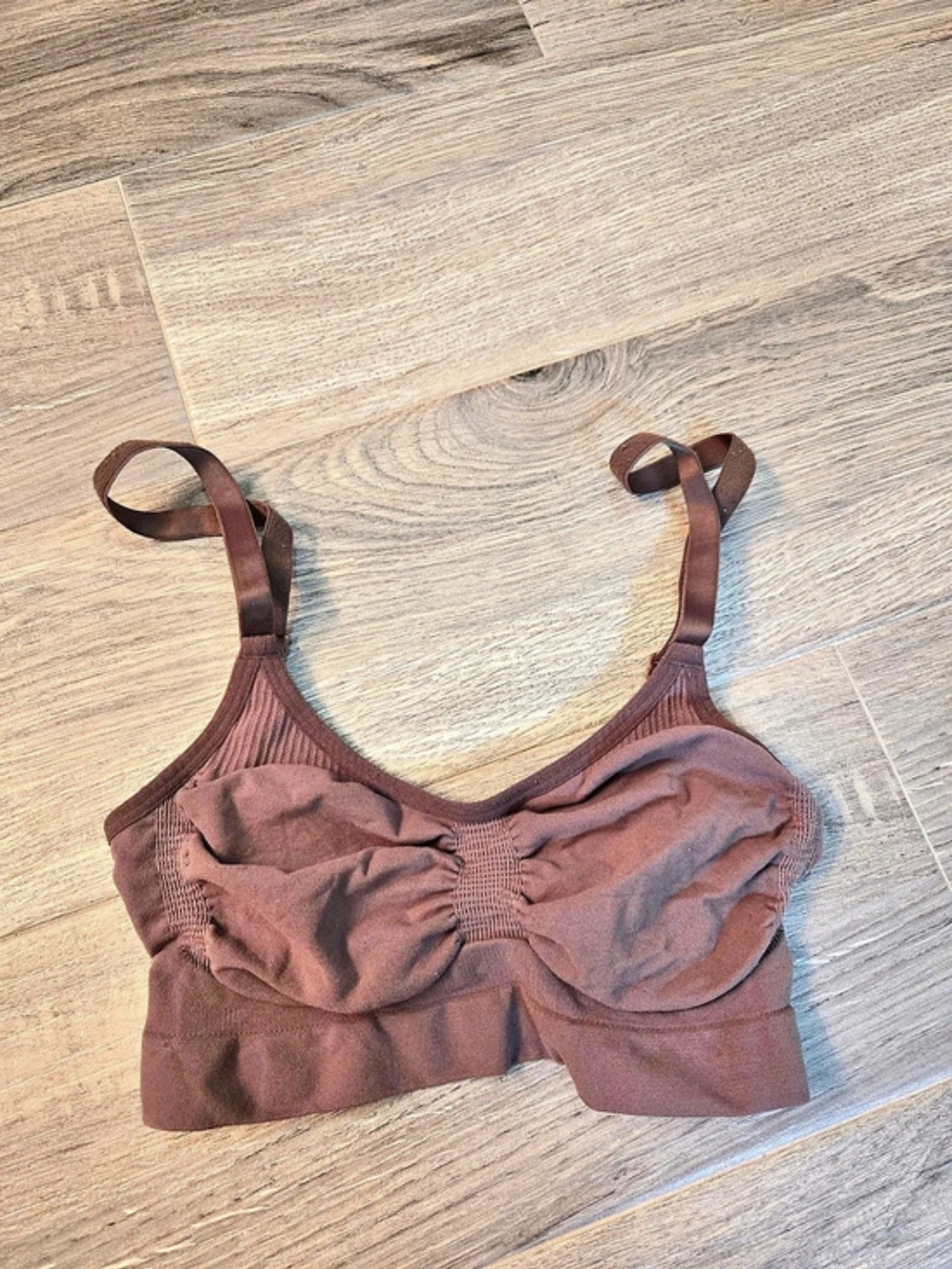 SKIMS Fits Everybody Scoop Bralette Brown Athletic Bra